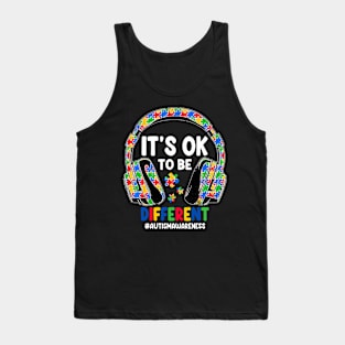 Autism Awareness Headphones It'S Ok To Be Different Kids Tank Top